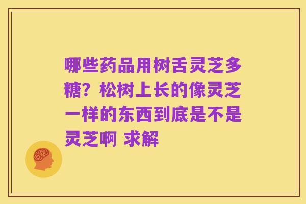 哪些药品用树舌灵芝多糖？松树上长的像灵芝一样的东西到底是不是灵芝啊 求解