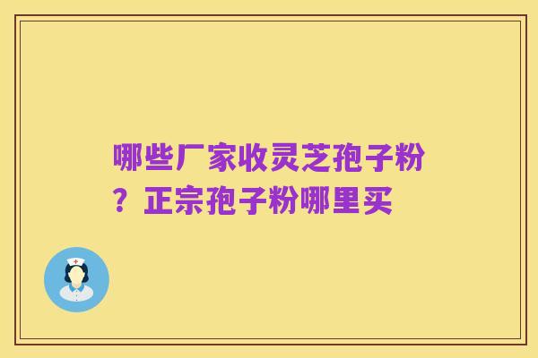 哪些厂家收灵芝孢子粉?正宗孢子粉哪里买