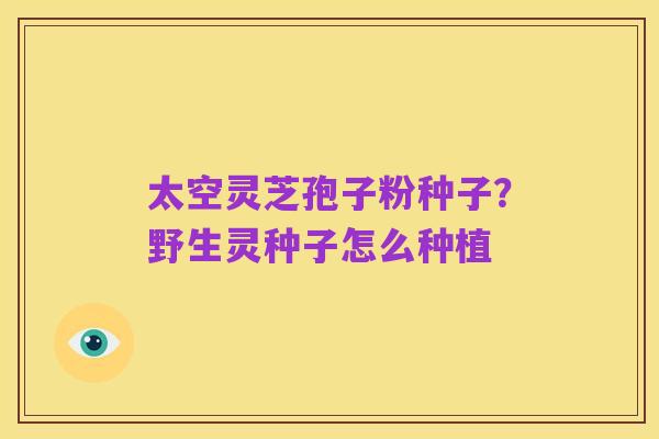 太空灵芝孢子粉种子?野生灵种子怎么种植