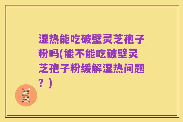 湿热能吃破壁灵芝孢子粉吗(能不能吃破壁灵芝孢子粉缓解湿热问题?)