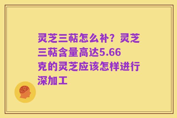 灵芝三萜怎么补？灵芝三萜含量高达5.66克的灵芝应该怎样进行深加工