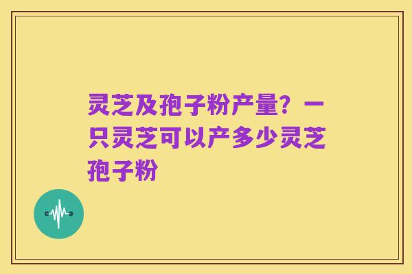 灵芝及孢子粉产量?一只灵芝可以产多少灵芝孢子粉