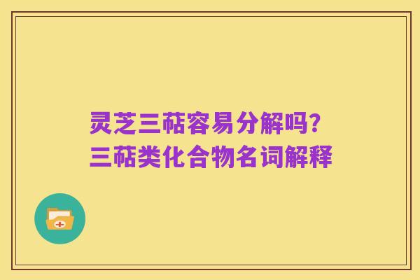 灵芝三萜容易分解吗？三萜类化合物名词解释