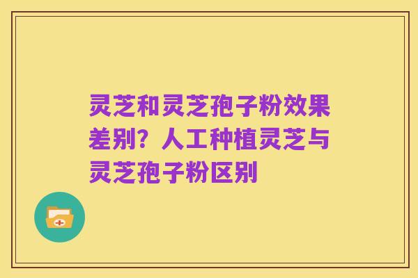 灵芝和灵芝孢子粉效果差别?人工种植灵芝与灵芝孢子粉区别