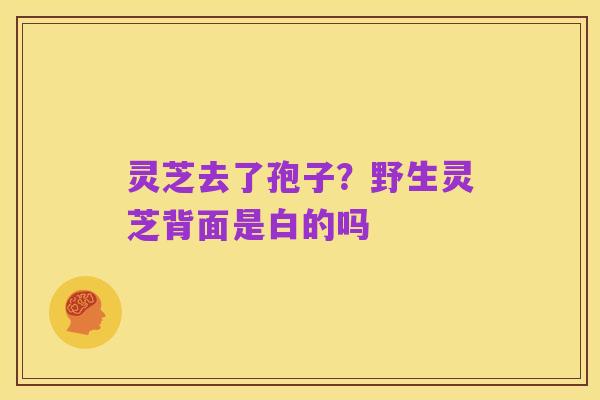 灵芝去了孢子?野生灵芝背面是白的吗