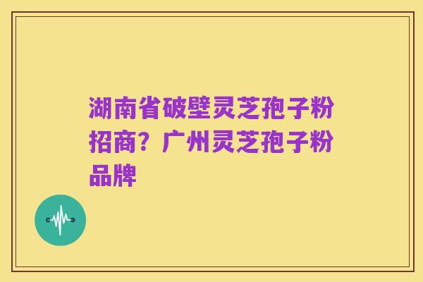 湖南省破壁灵芝孢子粉招商?广州灵芝孢子粉品牌