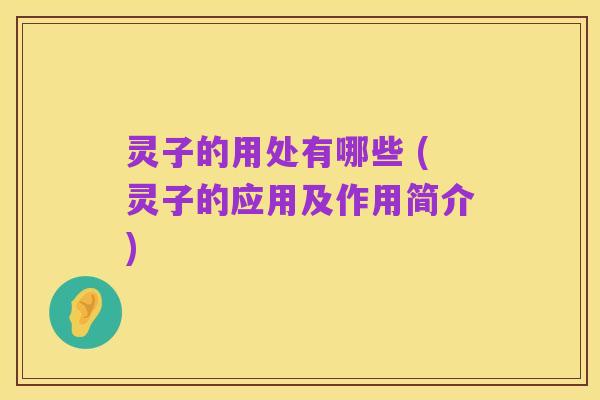 灵子的用处有哪些 (灵子的应用及作用简介)