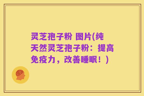 灵芝孢子粉 图片(纯天然灵芝孢子粉:提高免疫力,改善睡眠!)