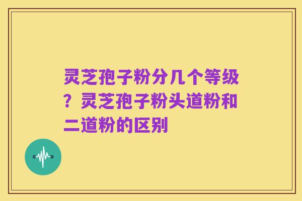灵芝孢子粉分几个等级？灵芝孢子粉头道粉和二道粉的区别