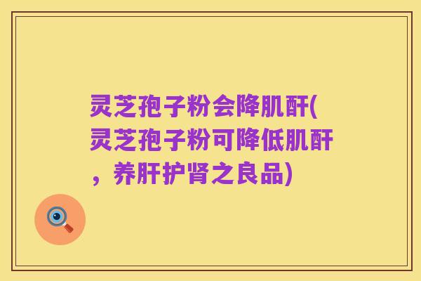灵芝孢子粉会降肌酐(灵芝孢子粉可降低肌酐,养肝护肾之良品)
