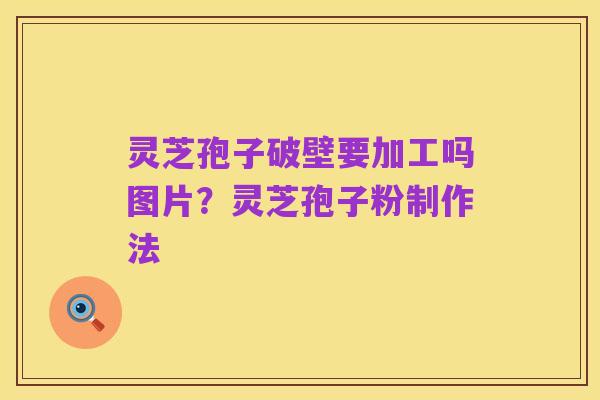 灵芝孢子破壁要加工吗图片?灵芝孢子粉制作法