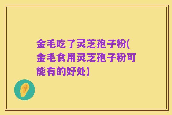 金毛吃了灵芝孢子粉(金毛食用灵芝孢子粉可能有的好处)