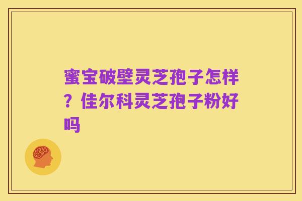 蜜宝破壁灵芝孢子怎样？佳尔科灵芝孢子粉好吗