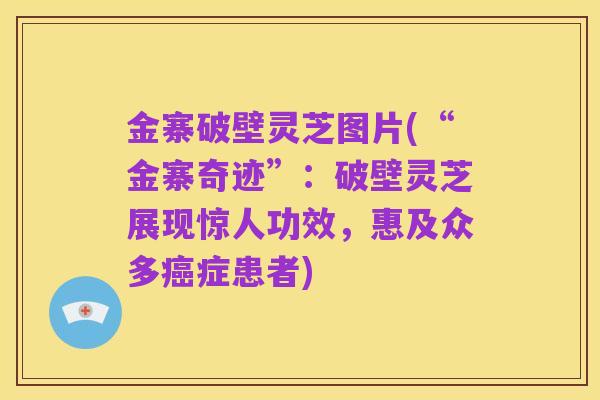 金寨破壁灵芝图片(“金寨奇迹”：破壁灵芝展现惊人功效，惠及众多癌症患者)