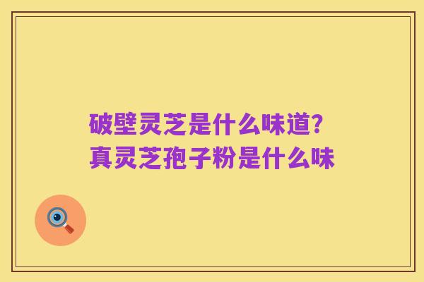 破壁灵芝是什么味道?真灵芝孢子粉是什么味
