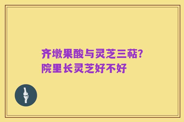 齐墩果酸与灵芝三萜?院里长灵芝好不好