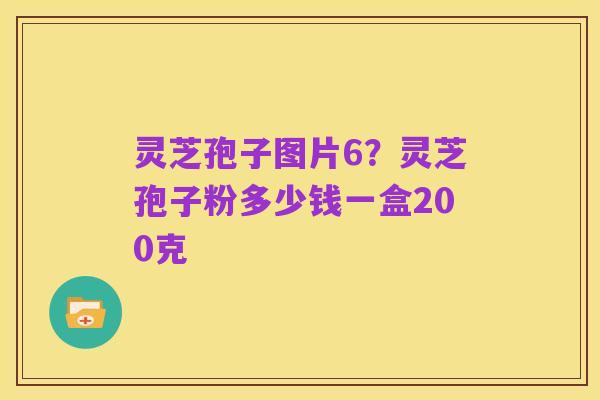 灵芝孢子图片6?灵芝孢子粉多少钱一盒200克