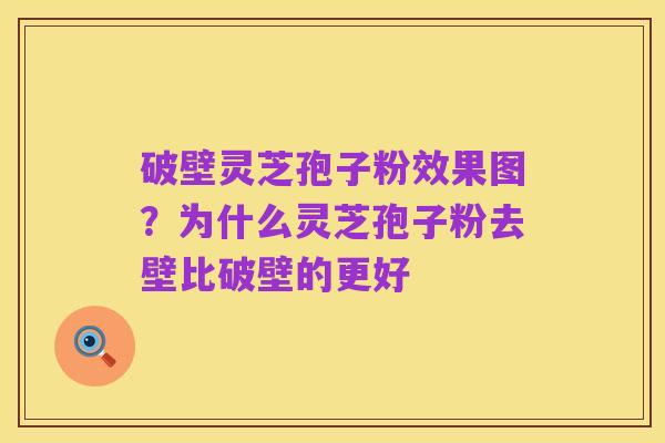 破壁灵芝孢子粉效果图?为什么灵芝孢子粉去壁比破壁的更好
