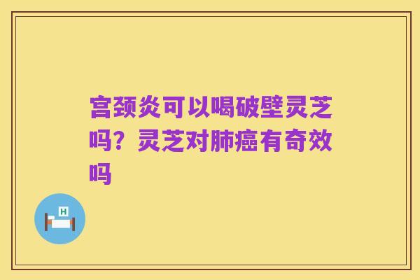 宫颈炎可以喝破壁灵芝吗?灵芝对肺癌有奇效吗
