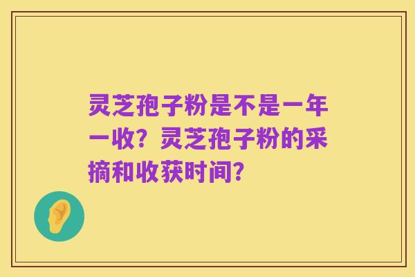 灵芝孢子粉是不是一年一收?灵芝孢子粉的采摘和收获时间?