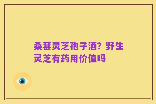桑葚灵芝孢子酒?野生灵芝有药用价值吗
