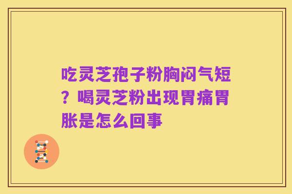 吃灵芝孢子粉胸闷气短？喝灵芝粉出现胃痛胃胀是怎么回事