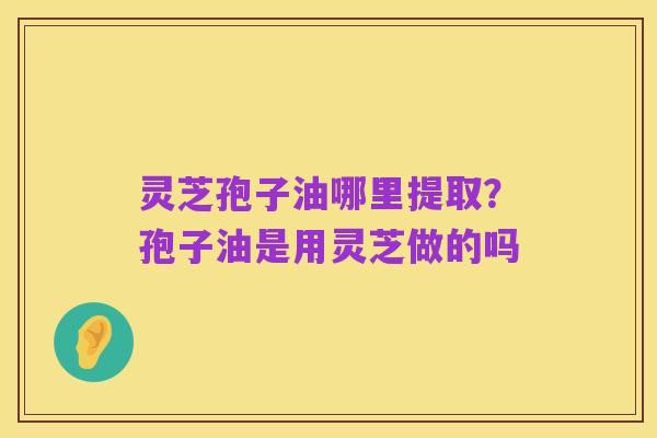 灵芝孢子油哪里提取?孢子油是用灵芝做的吗