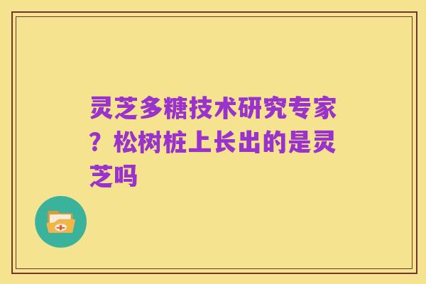 灵芝多糖技术研究专家？松树桩上长出的是灵芝吗
