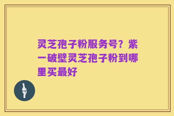 灵芝孢子粉服务号?紫一破壁灵芝孢子粉到哪里买最好