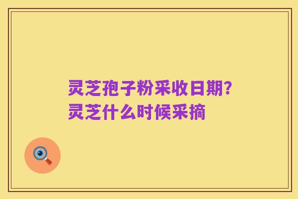 灵芝孢子粉采收日期？灵芝什么时候采摘