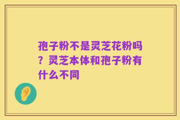 孢子粉不是灵芝花粉吗?灵芝本体和孢子粉有什么不同