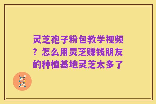 灵芝孢子粉包教学视频?怎么用灵芝赚钱朋友的种植基地灵芝太多了