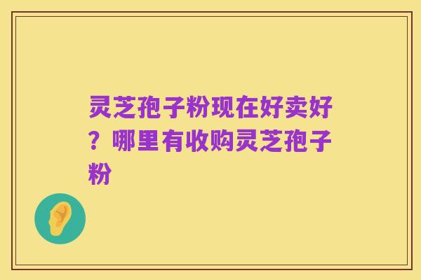 灵芝孢子粉现在好卖好？哪里有收购灵芝孢子粉