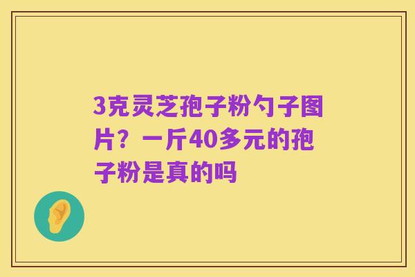 3克灵芝孢子粉勺子图片？一斤40多元的孢子粉是真的吗