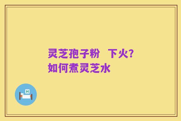 灵芝孢子粉 下火?如何煮灵芝水