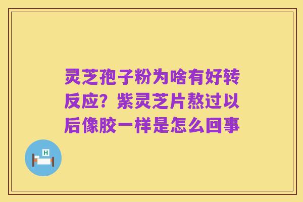灵芝孢子粉为啥有好转反应?紫灵芝片熬过以后像胶一样是怎么回事