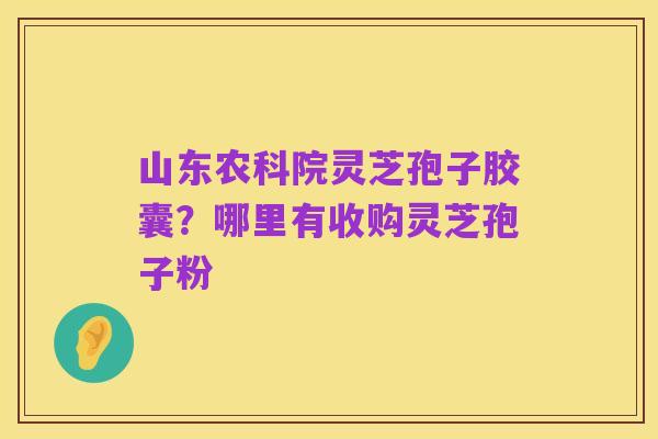 山东农科院灵芝孢子胶囊?哪里有收购灵芝孢子粉