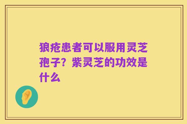 狼疮患者可以服用灵芝孢子？紫灵芝的功效是什么