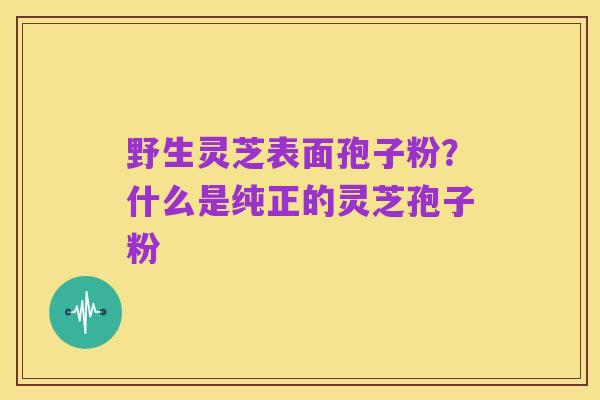 野生灵芝表面孢子粉?什么是纯正的灵芝孢子粉