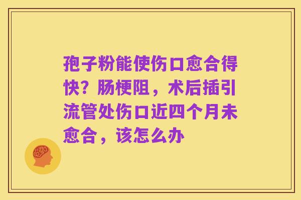 孢子粉能使伤口愈合得快？肠梗阻，术后插引流管处伤口近四个月未愈合，该怎么办