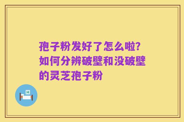 孢子粉发好了怎么啦？如何分辨破壁和没破壁的灵芝孢子粉