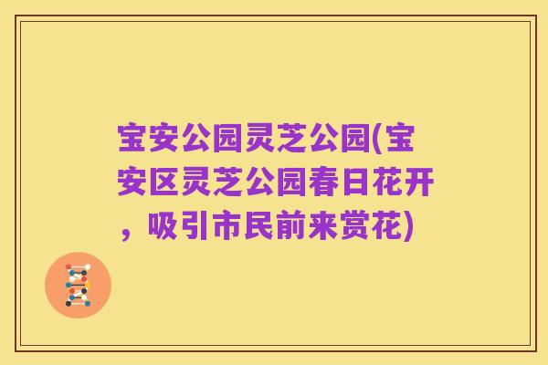 宝安公园灵芝公园(宝安区灵芝公园春日花开，吸引市民前来赏花)