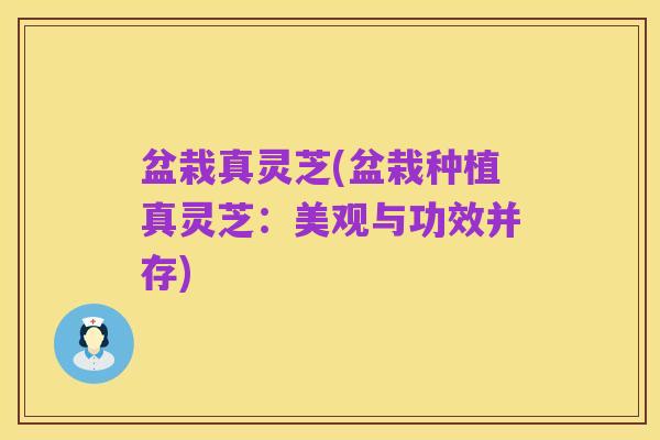 盆栽真灵芝(盆栽种植真灵芝:美观与功效并存)