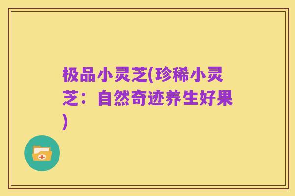 极品小灵芝(珍稀小灵芝：自然奇迹养生好果)