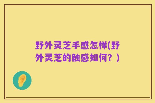 野外灵芝手感怎样(野外灵芝的触感如何？)
