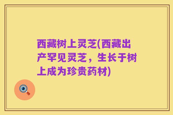 西藏树上灵芝(西藏出产罕见灵芝，生长于树上成为珍贵药材)