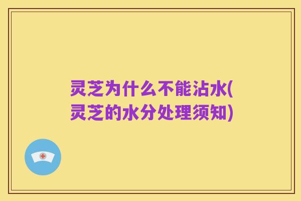 灵芝为什么不能沾水(灵芝的水分处理须知)