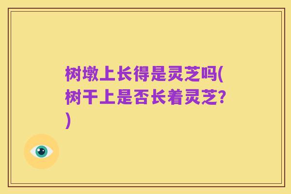 树墩上长得是灵芝吗(树干上是否长着灵芝?)