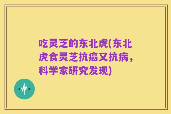 吃灵芝的东北虎(东北虎食灵芝抗癌又抗病,科学家研究发现)