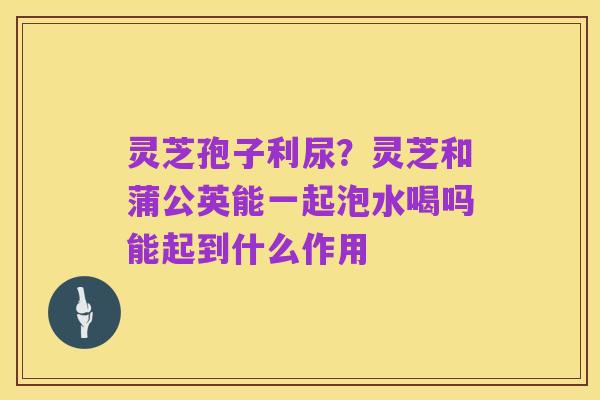 灵芝孢子利尿?灵芝和蒲公英能一起泡水喝吗能起到什么作用